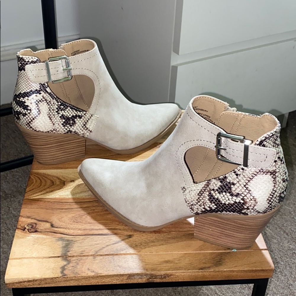 Snake skin booties